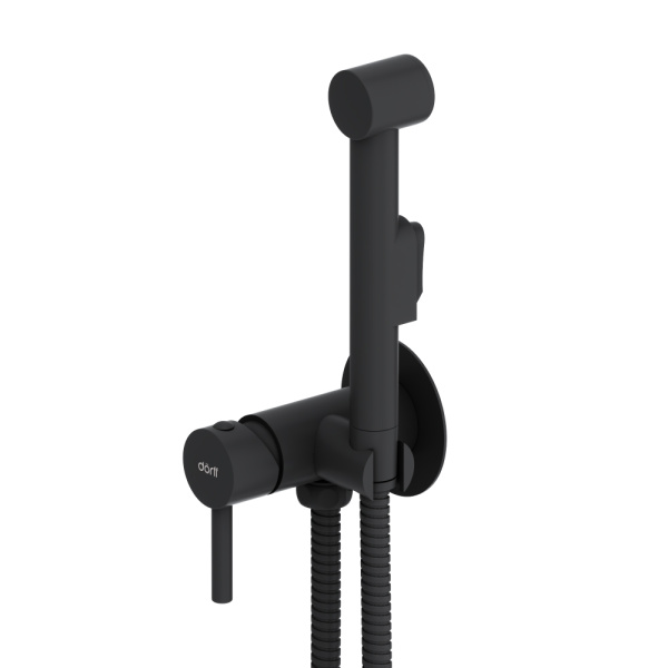 Dorff D3075000BL Logic  смеситель с гигиеническим душем, встроенный, цвет черный