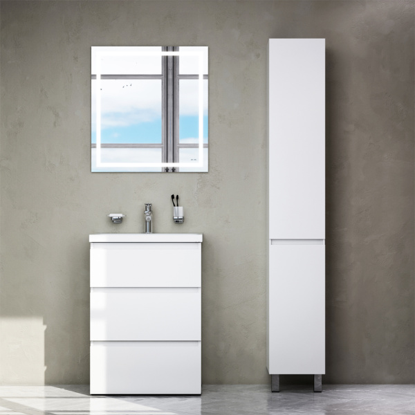 AM.PM M91FSX0602WG GEM S, База под раковину, напольная, 60 см, 3 ящика, белый глянец