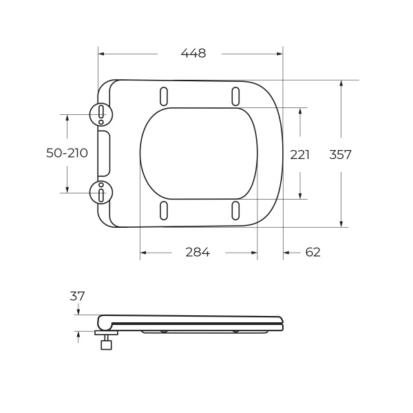 Чаша унитаза безободкового с сиденьем BelBagno ARDENTE-R BB02093CPR/SC