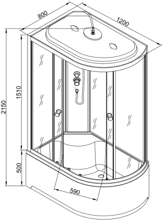 Душевая кабина AvaCan L920 R с гидромассажем