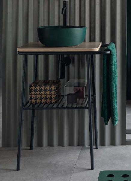 Консоль Scarabeo Fuji шгв 590*440*750 цвет-черный матовый 6016 NROP