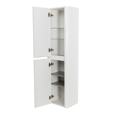 RELAX Шкаф подвесной с двумя распашными дверцами с доводчиками, с двумя полками, универсальный, Bianco Lucido, 400x300x1500, RELAX-1500-2A-SO-BL