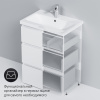 AM.PM M91FSX0602WG GEM S, База под раковину, напольная, 60 см, 3 ящика, белый глянец