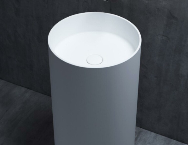 Раковина Salini Armonia шгв 450*450*850 отверстия для смесителя-отсутствуют D504 цвет-белый матовый 130111SM D504