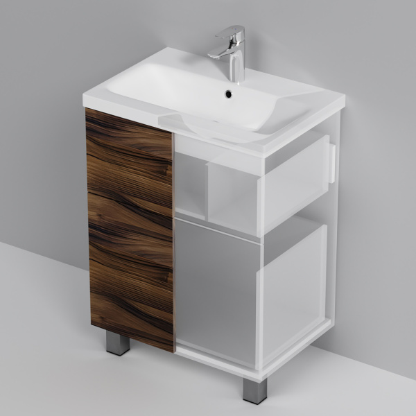 AM.PM M90FSX0602HF Gem, База под раковину, напольная, 60 см, 2 ящика, цвет: орех