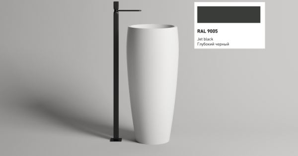 Раковина Salini Armonia 03 шгв 470*470*900 отверстия для смесителя-отсутствуют D602 цвет-RAL 9005 130113GF D602 RAL 9005