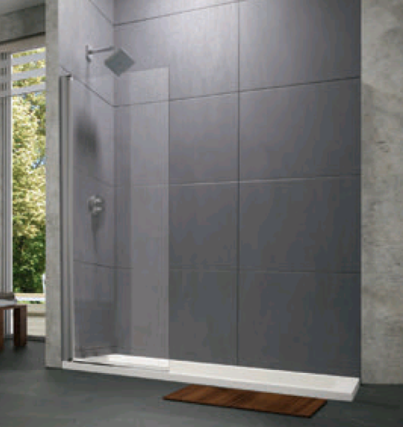 Душевая перегородка Huppe Design Pure шв 800*1500 серебристый глянцевый цвет стекла-прозрачный 21H81G 9999 92 7000 800*1500