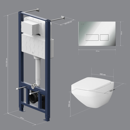 AM.PM IS47051.50A1700 Инсталл с клав Pro S глянц хром с подв унит Inspire V2.0 FlashClean с сид м/л