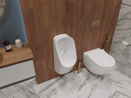 Писсуар Aquatek, горизонтальный выпуск, 300*335*690, белый, в комплекте с сенсорным смывным механизмом AQ3060-S-00