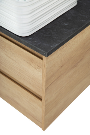 Столешница из керамогранита без отверстия под смеситель 900x460 KEP-90-MNO-W0 Marmo Nero Opaco