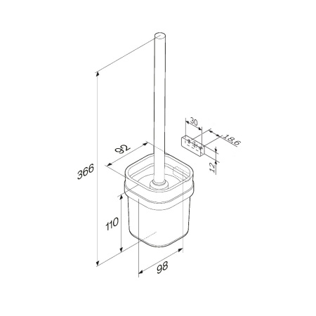 AM.PM A8F33322 Func Стойка с туалетной щеткой, черный
