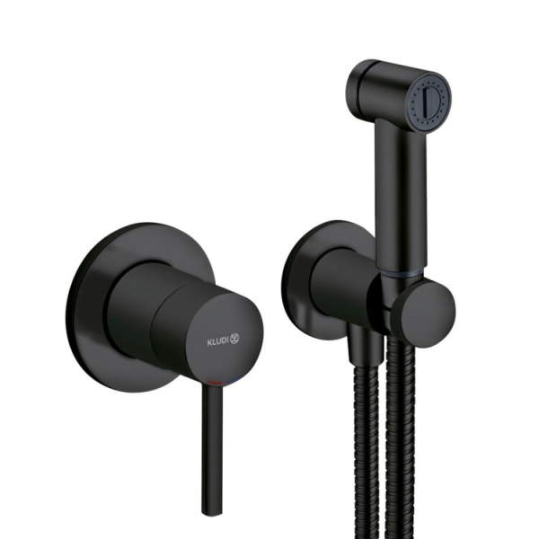 Гигиенический душ со смесителем Kludi BOZZ "модерн" цвет-чёрный матовый 389983976
