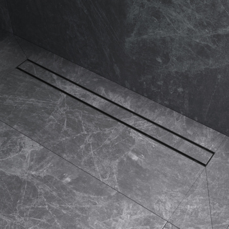 AM.PM W02SC-U11-090-04BM PrimeFlow Трап для душа линейный универс затвор Tile 90см цвет черн мат