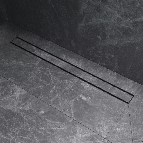 AM.PM W02SC-U11-090-04BM PrimeFlow Трап для душа линейный универс затвор Tile 90см цвет черн мат