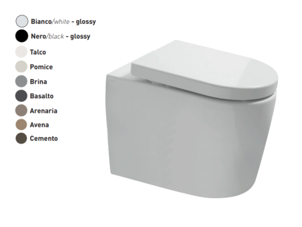 Унитаз CIELO Smile приставной шгв 340*540*420 цвет-Talco SMVASTR TL