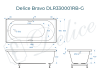 Ванна из литьевого мрамора Delice Bravo 180х80 глянцевая с черными ручками DLR330001RB-G