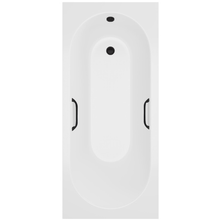 Ванна из литьевого мрамора Delice Bravo 170х75 глянцевая с черными ручками DLR330035RB-G